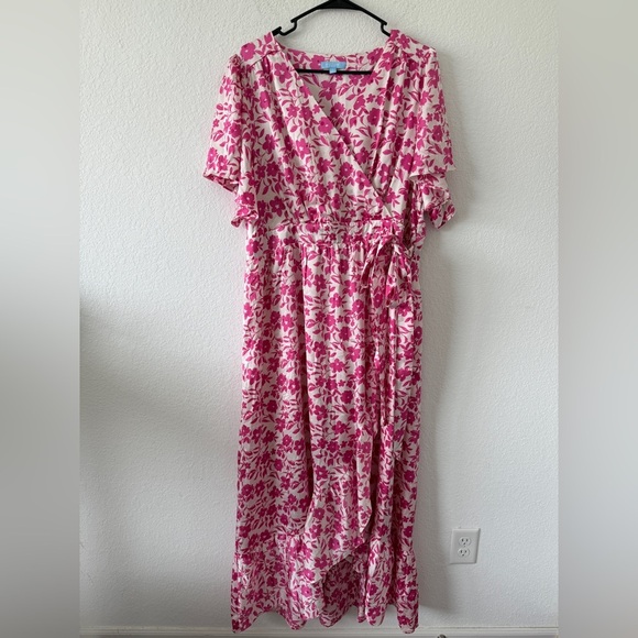DRAPER JAMES RSVP™ Flutter Sleeve Wrap Maxi Dress - Picture 1 of 8